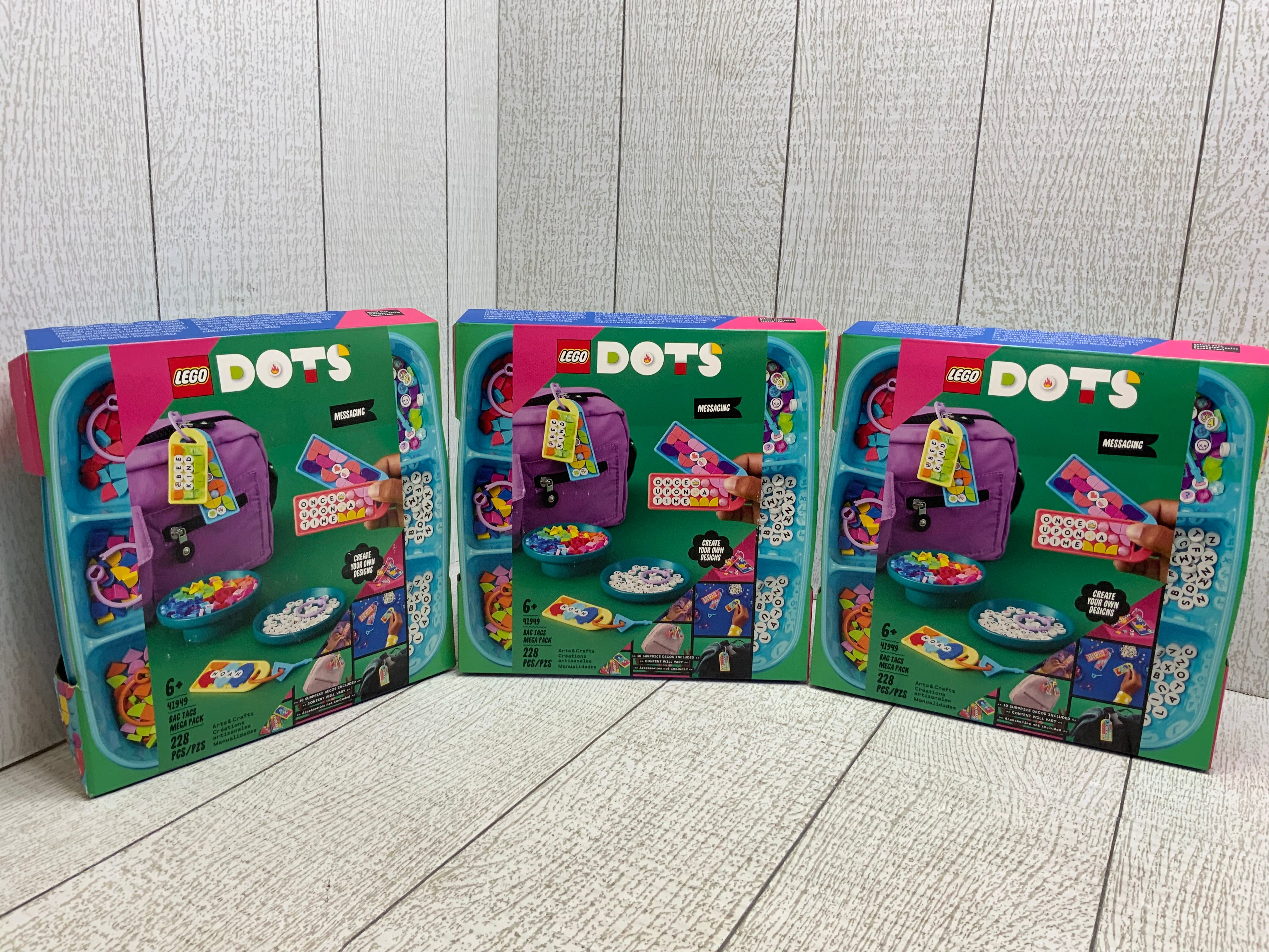 LEGO DOTS Bag Tags Mega Pack – Messaging DIY Customizable Craft Kit **LOT OF 3** (8047637332206)
